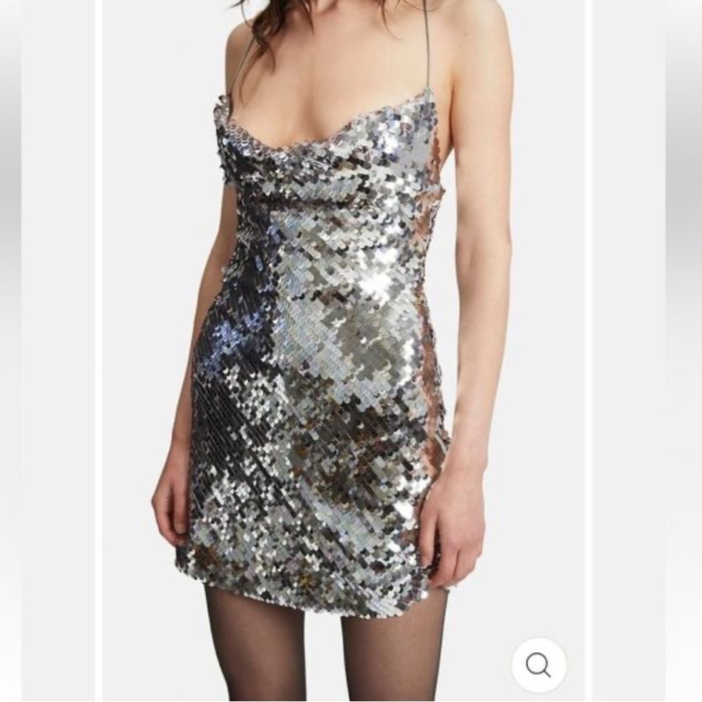 Bardot Sequin Mini Dress - Silver